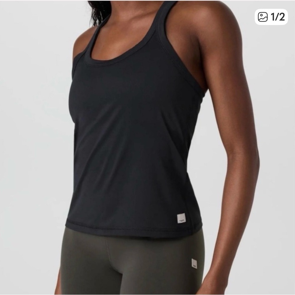 Vuori Black Racerback Tank — Sleek Athletic Cut